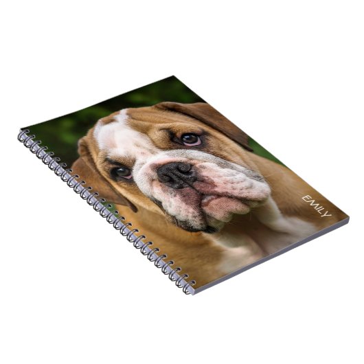 English Bulldog Dog Personalisiertes Notebook Notizblock (Rechte Seite)