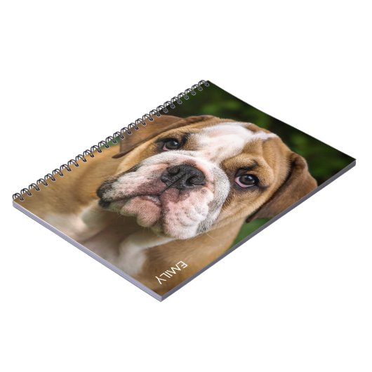 English Bulldog Dog Personalisiertes Notebook Notizblock (Linke Seite)