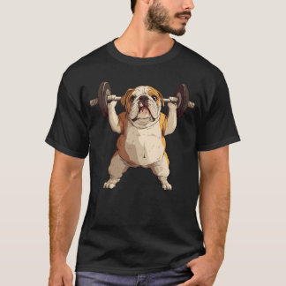 English Bulldog Dog Powerlifting Weightlifting Gym T-Shirt