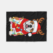 English Bulldog Dog Tree Christmas Lights Xmas Paj Fleecedecke (Vorderseite (Horizontal))