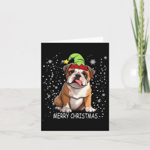English Bulldog Dog Tree Christmas Sweater Xmas Do Karte