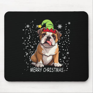 English Bulldog Dog Tree Christmas Sweater Xmas Do Mousepad