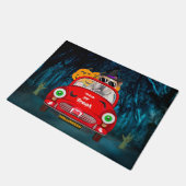 English Bulldog Driving Car Beängstigend Halloween Fußmatte (Schrägansicht)