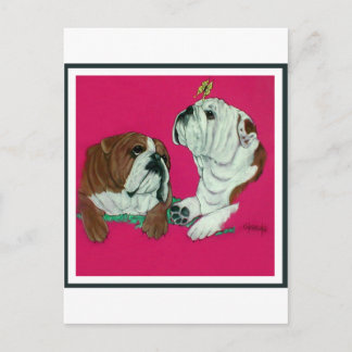 English Bulldog Duo Postkarte