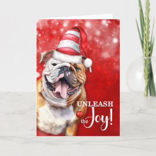 English Bulldog entleash the JoChristmas Feiertagskarte