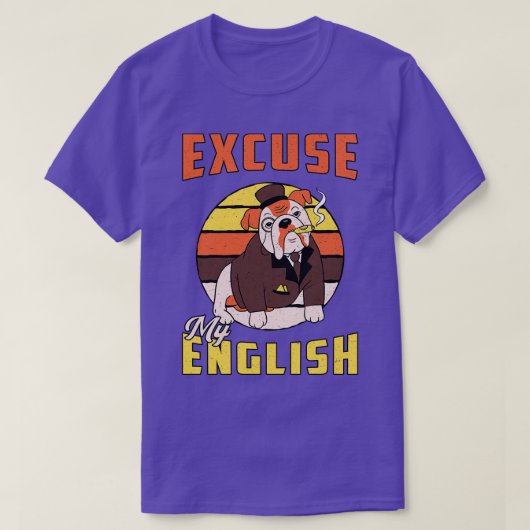 English Bulldog Entschuldigung mein Englisch Vinta T-Shirt (Design vorne)