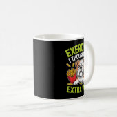English Bulldog Exercise, Extra Fries Funny Kaffeetasse (VorderseiteRechts)