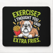 English Bulldog Exercise, Extra Fries Funny Mousepad (Vorne)