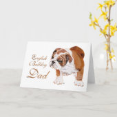English Bulldog Fathy Day Karte (Gelbe Blume)