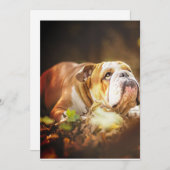 English Bulldog Forest Foto Feiertagskarte (Vorne/Hinten)
