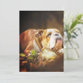 English Bulldog Forest Foto Feiertagskarte (Stehend Vorderseite)