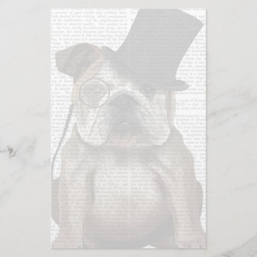 English Bulldog, Formal Hound und Hat Briefpapier (Vorderseite)
