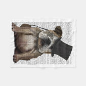 English Bulldog, Formal Hound und Hat Fleecedecke (Vorderseite (Horizontal))