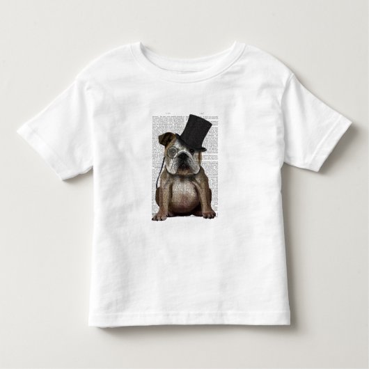 English Bulldog, Formal Hound und Hat Kleinkind T-shirt (Vorderseite)
