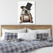 English Bulldog, Formal Hound und Hat Leinwanddruck (Insitu (Schlafzimmer))
