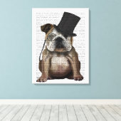 English Bulldog, Formal Hound und Hat Leinwanddruck (Insitu (Holzboden))