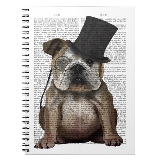 English Bulldog, Formal Hound und Hat Notizblock (Vorderseite)