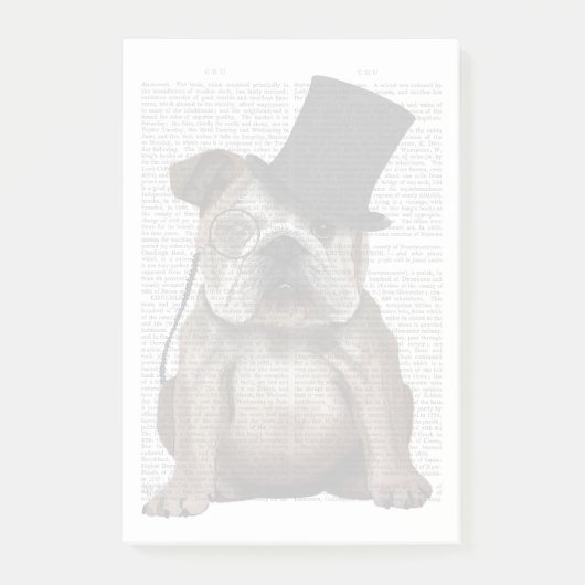 English Bulldog, Formal Hound und Hat Post-it Klebezettel (Vorderseite)