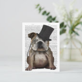 English Bulldog, Formal Hound und Hat Postkarte (Stehend Vorderseite)