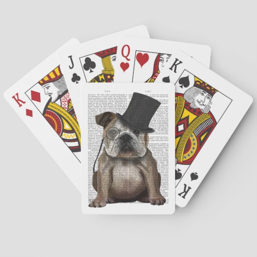 English Bulldog, Formal Hound und Hat Spielkarten (Rückseite)