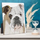 English Bulldog Fotoplatte (Seite)