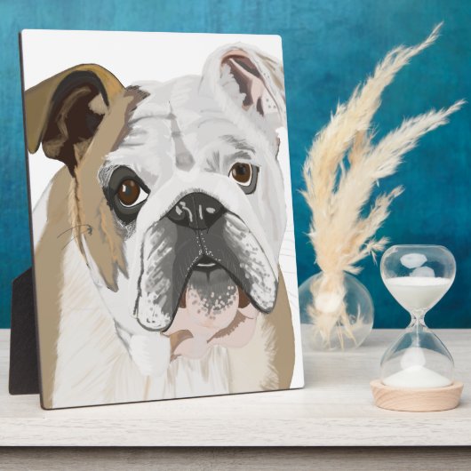 English Bulldog Fotoplatte (Seite)