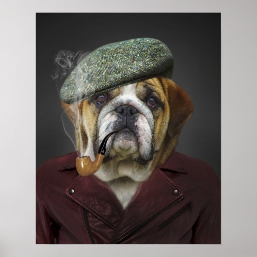 English Bulldog French Hat Pipe Poster (Vorne)