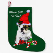 English Bulldog Frohe Weihnachten Kleiner Weihnachtsstrumpf (Vorderseite)