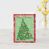 English Bulldog Frohe Weihnachtsbaum mit Sternen Karte (Gelbe Blume)