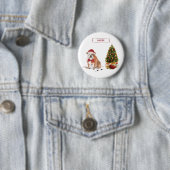 English Bulldog Funny Christmas Dog mit Baum Button (Beispiel)