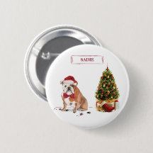 English Bulldog Funny Christmas Dog mit Baum