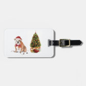 English Bulldog Funny Christmas Dog mit Baum Gepäckanhänger (Vorderseite horizontal)