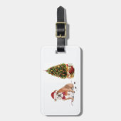English Bulldog Funny Christmas Dog mit Baum Gepäckanhänger (Vorderseite vertikal)