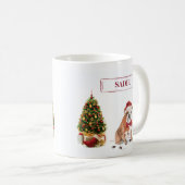 English Bulldog Funny Christmas Dog mit Baum Kaffeetasse (VorderseiteRechts)