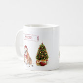English Bulldog Funny Christmas Dog mit Baum Kaffeetasse (Vorderseite Links)