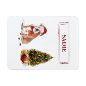 English Bulldog Funny Christmas Dog mit Baum Magnet (Horizontal)