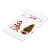 English Bulldog Funny Christmas Dog mit Baum Magnet (Linke Seite)
