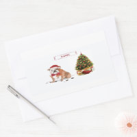 English Bulldog Funny Christmas Dog mit Baum