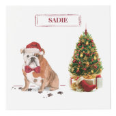 English Bulldog Funny Christmas Dog mit Baum Würfel (Vorderseite)