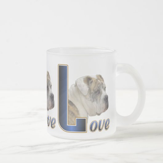English Bulldog Geschenke Mattglastasse (Rechts)