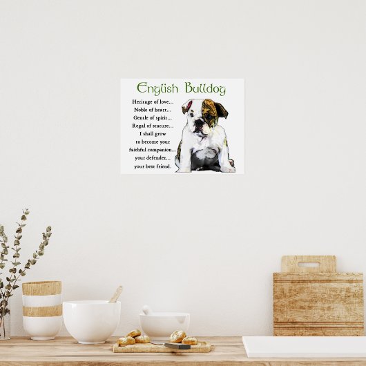 English Bulldog Geschenke Poster (Küche)