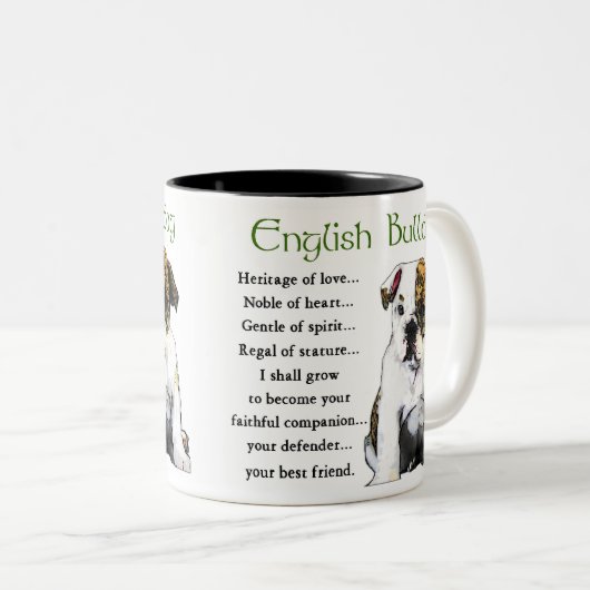 English Bulldog Geschenke Zweifarbige Tasse (VorderseiteRechts)