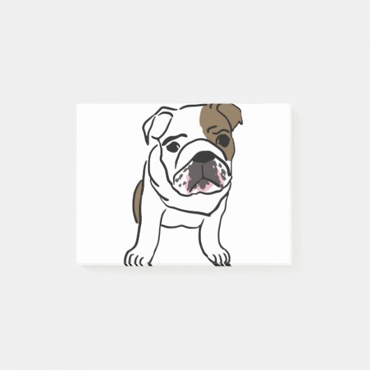English Bulldog Gift Shirts Nope Lazy English Bull Post-it Klebezettel (Vorderseite)