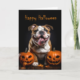 English Bulldog Halloween Karte