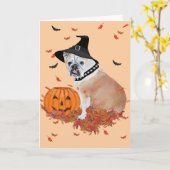 English Bulldog Halloween Karte (Gelbe Blume)