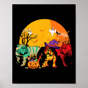 English Bulldog Halloween Kostüm für Hund Lover Poster