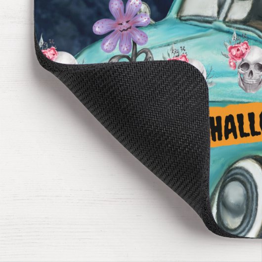 English Bulldog Halloween Truck Beängstigende Nach Mousepad (Ecke)