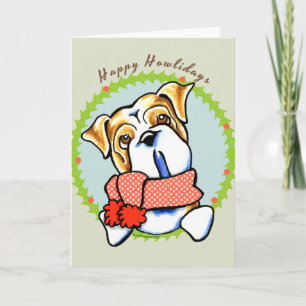 English Bulldog Happy Howlidays Feiertagskarte