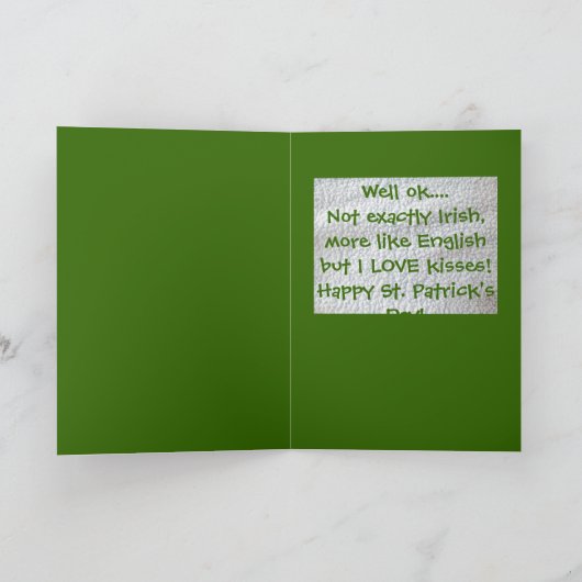 English Bulldog Happy St. Patrick's Day Card! Karte (Innenseite)