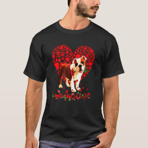 English Bulldog Heart Dog Vater Dog Mama T-Shirt